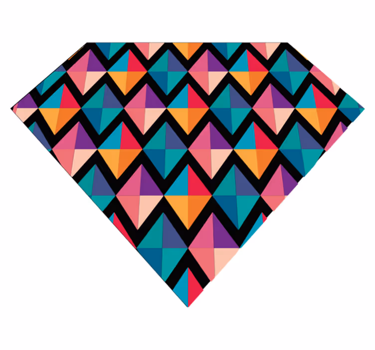 Tapis vinyle géométrique motifs triangulaires colorés - TenStickers