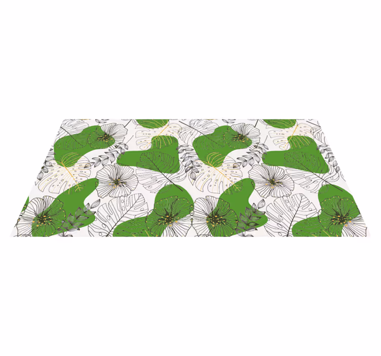 Tapis vinyle fleurs et plantes monstera tropical - TenStickers