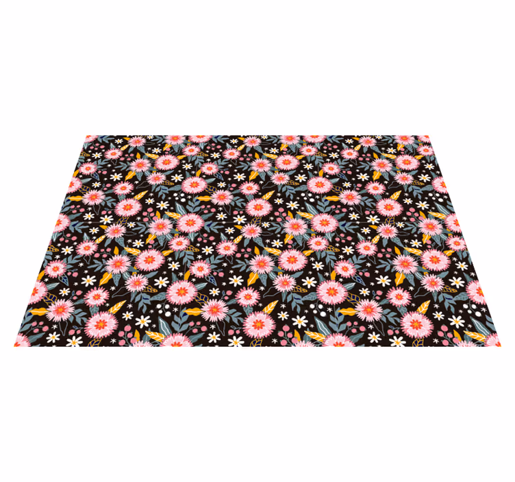 Tapis vinyle fleurs et plantes détail de motif floral - TenStickers