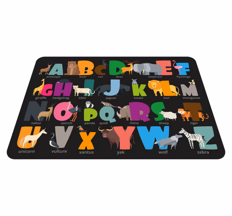 Tapis vinyle alphabet faune alphabétique - TenStickers