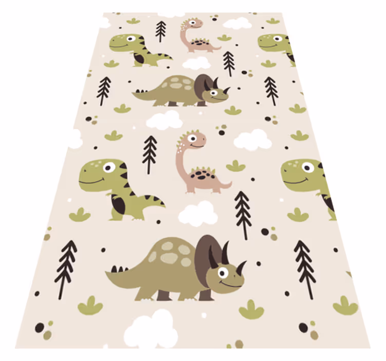 Tapis vinyle pour enfants motif de dinosaure ludique - TenStickers