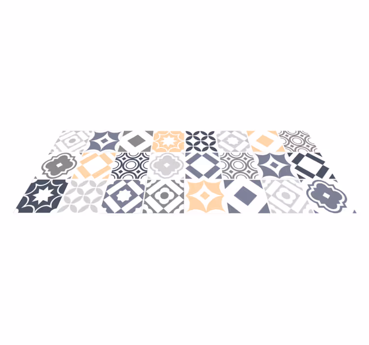Tapis vinyle salle de bain formes géométriques - TenStickers