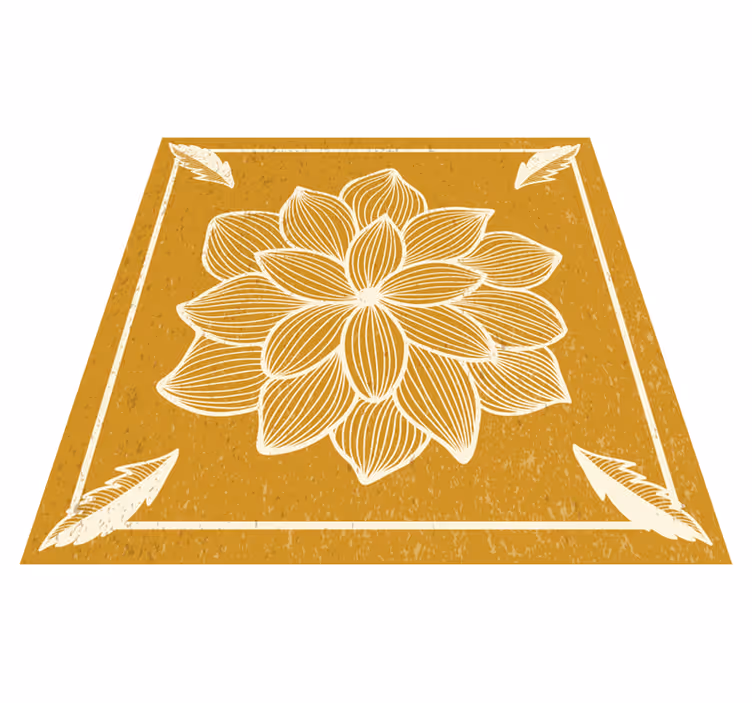 Tapis vinyle fleurs et plantes motif floral doré - TenStickers