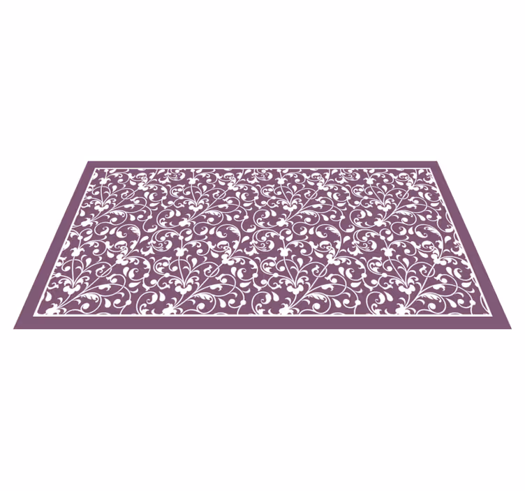 Tapis vinyle fleurs et plantes motif tourbillonnant élégant - TenStickers