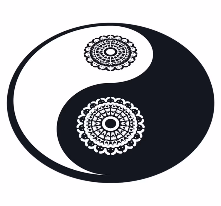 Tapis vinyle mandala yin yang - TenStickers