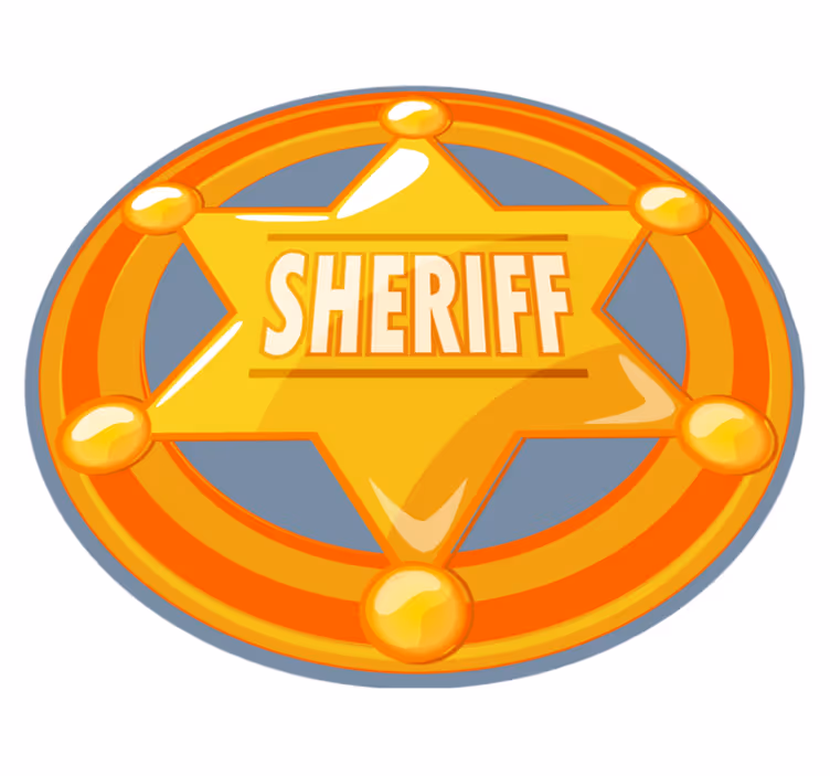 Tapis vinyle jeux badge de sheriff - TenStickers