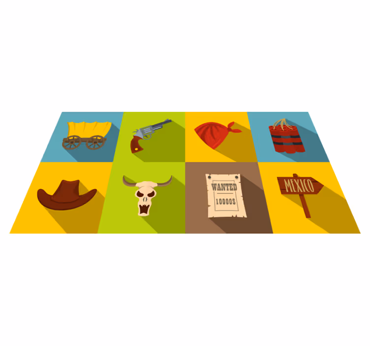 Tapis vinyle jeux aventure occidentale - TenStickers