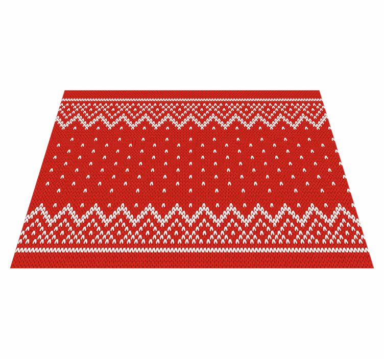 Tapis vinyle noël modèle de tricot festif - TenStickers
