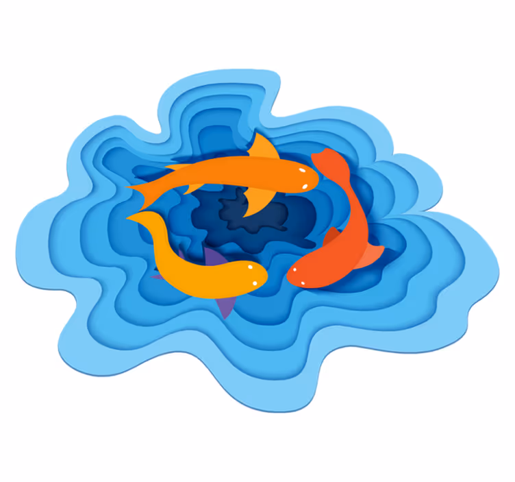 Tapis vinyle animal motif de carpe koï aquatique - TenStickers