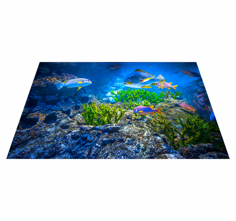Tapis vinyle animal scène de vie aquatique - TenStickers