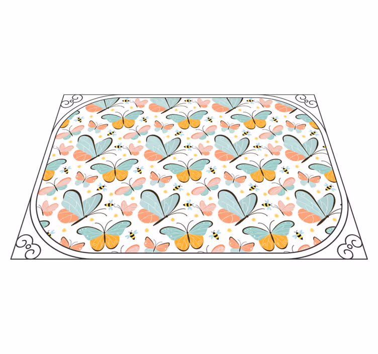 Tapis vinyle pour enfants terrain de jeu des papillons - TenStickers