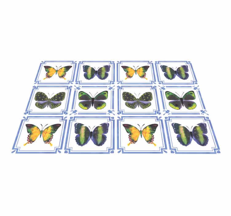 Tapis vinyle animal motif papillon - TenStickers