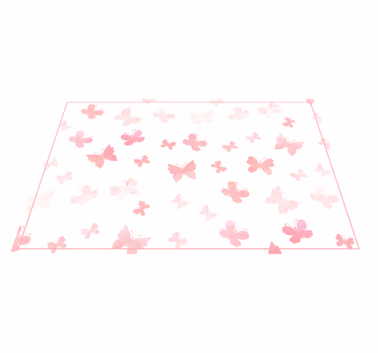 Tapis vinyle fleurs et plantes dispersion des papillons - TenStickers