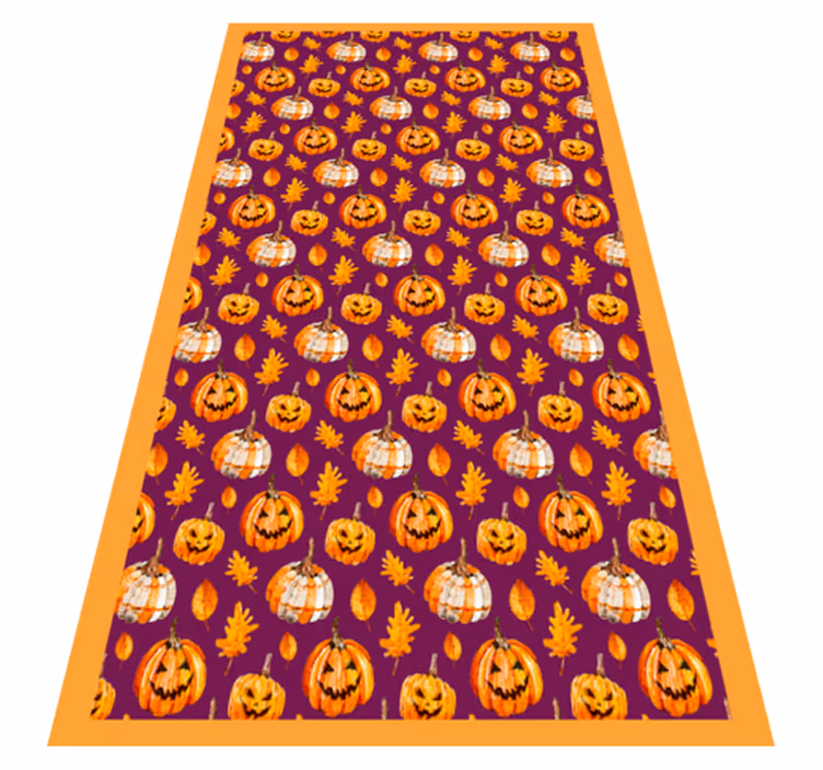 Tapis vinyle halloween motif de citrouille - TenStickers