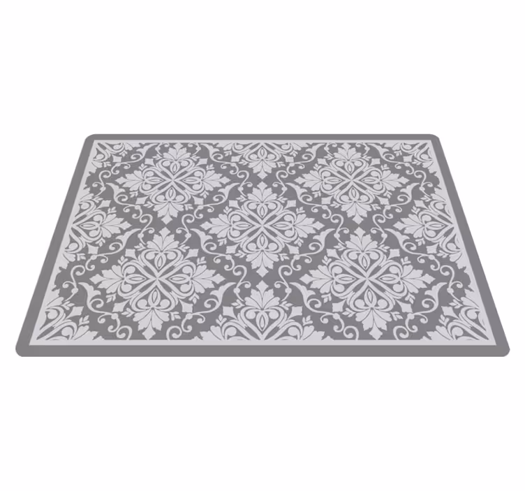 Tapis vinyle minimaliste feuillage monochrome élégant - TenStickers