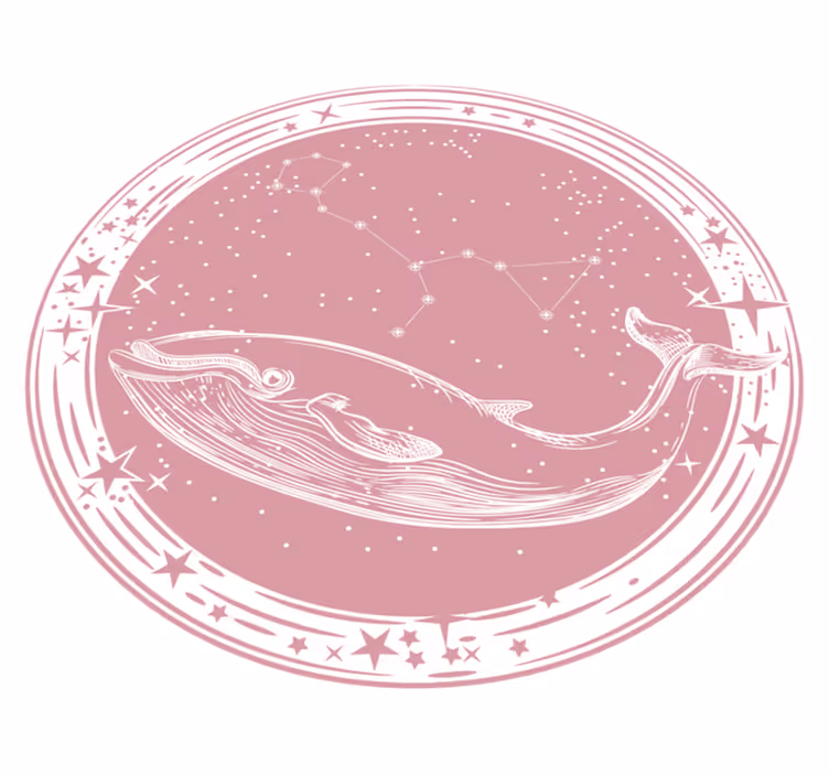 Tapis vinyle étoile cercle de constellation de baleines - TenStickers