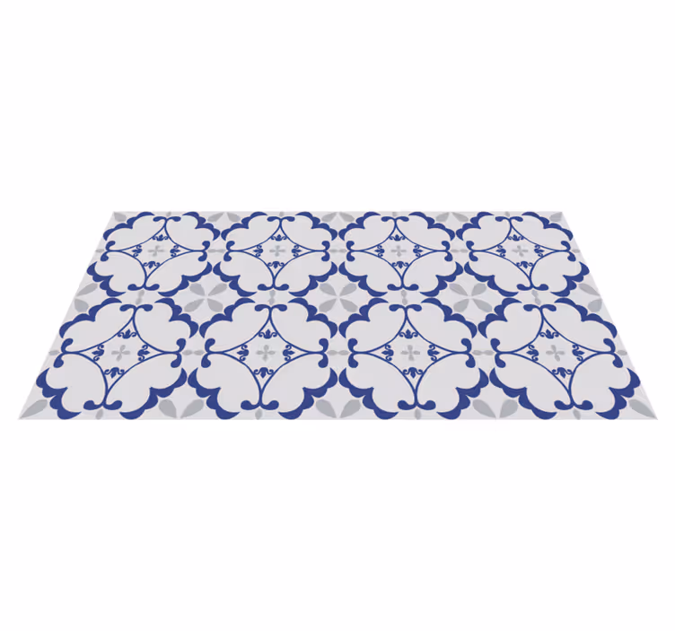 Tapis vinyle carreaux de ciment motif symétrique orné - TenStickers