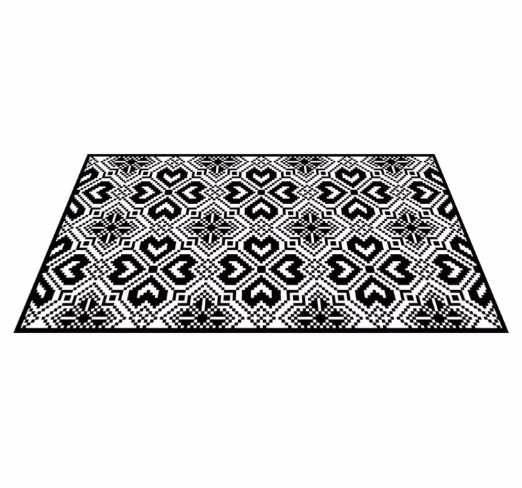 Tapis vinyle géométrique motif tribal monochrome - TenStickers