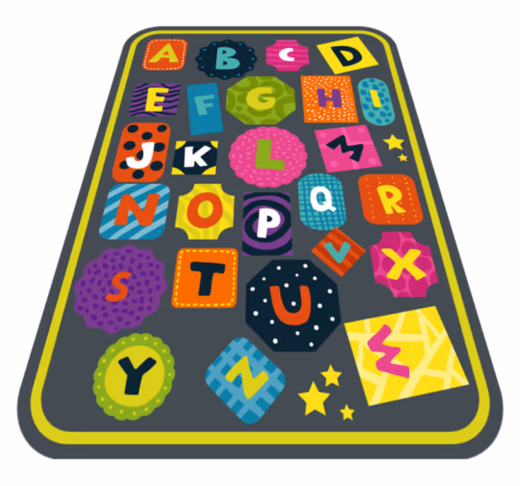Tapis vinyle alphabet alphabet instructif - TenStickers
