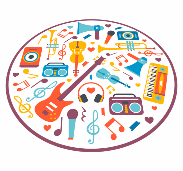 Tapis vinyle autres tapis cercle de jeu musical - TenStickers