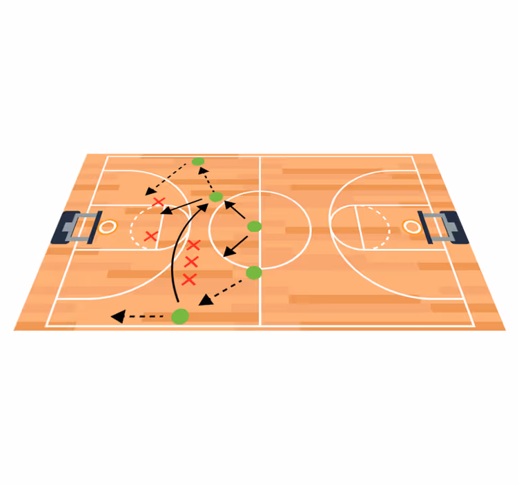 Tapis vinyle route terrain de basketball - TenStickers