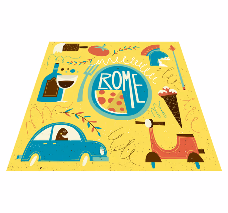 Tapis vinyle alphabet illustration du thème de rome - TenStickers