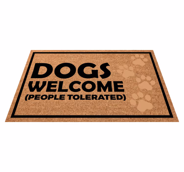 Tapis vinyle citation panneau de bienvenue pour chiens - TenStickers