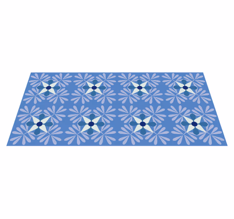 Tapis vinyle fleurs et plantes motif de symétrie florale - TenStickers