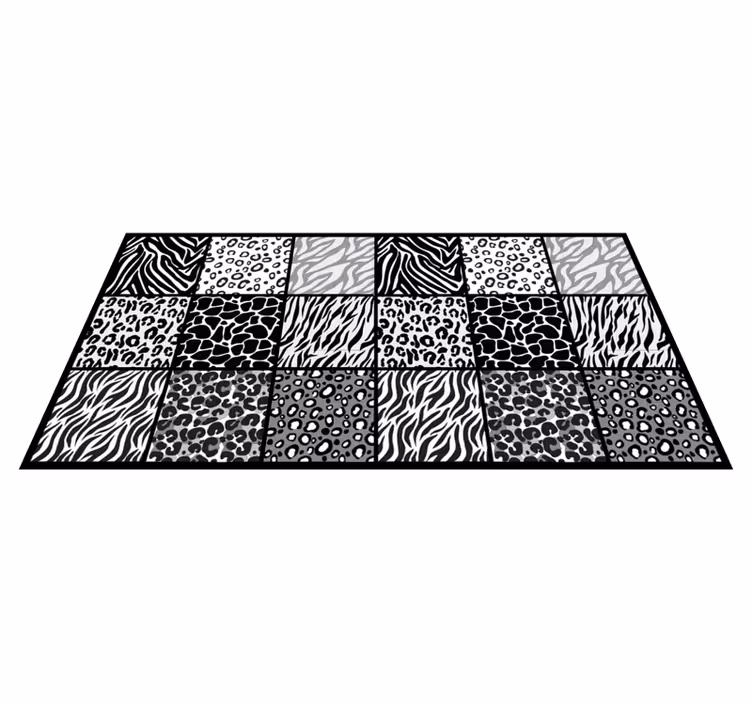 Tapis vinyle animal safari monochrome - TenStickers