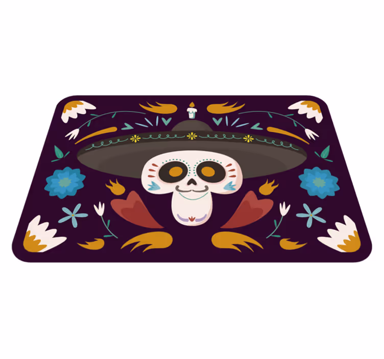 Tapis vinyle événements imagerie de crâne festive - TenStickers