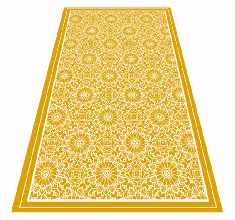 Tapis vinyle rétro Jaune de forme vintage - TenStickers