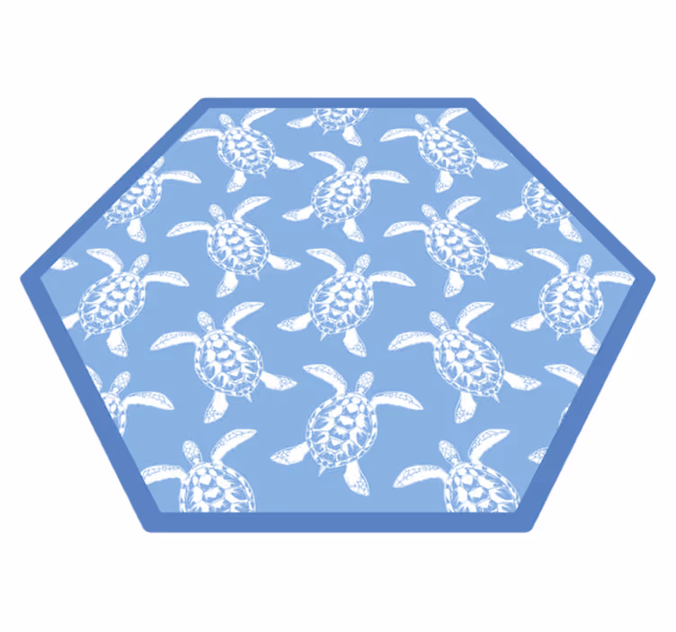 Tapis vinyle salle de bain motif de tortue - TenStickers