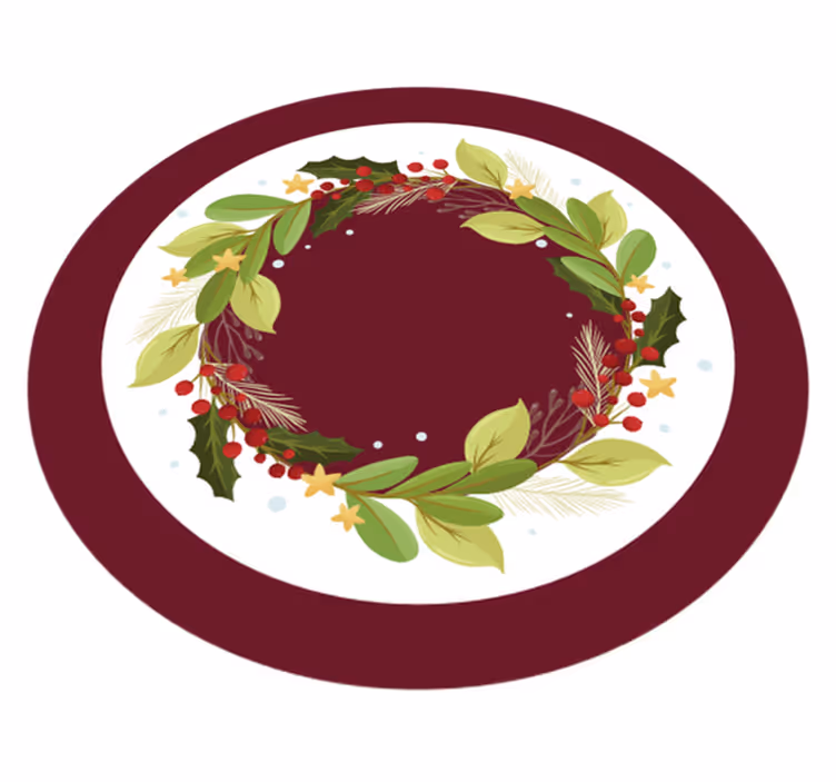 Tapis vinyle noël cercle de couronne de fête - TenStickers
