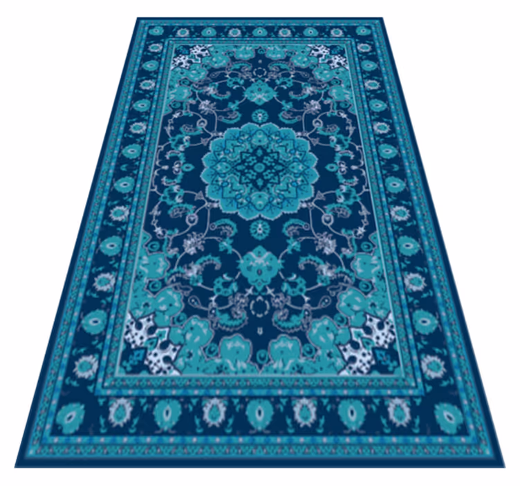 Tapis vinyle mandala élégance teal - TenStickers