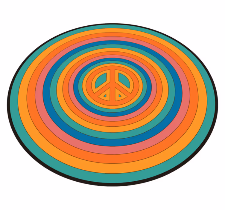 Tapis vinyle ado symbole de paix coloré - TenStickers