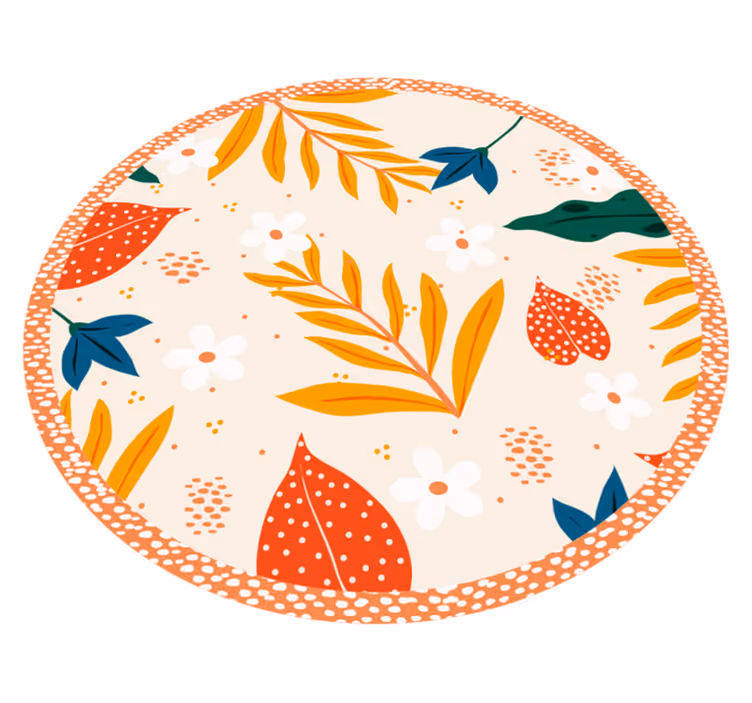 Tapis vinyle fleurs et plantes motif botanique automnal - TenStickers