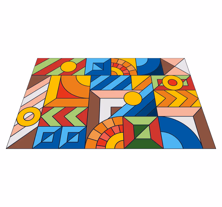 Tapis vinyle géométrique géométrie abstraite - TenStickers