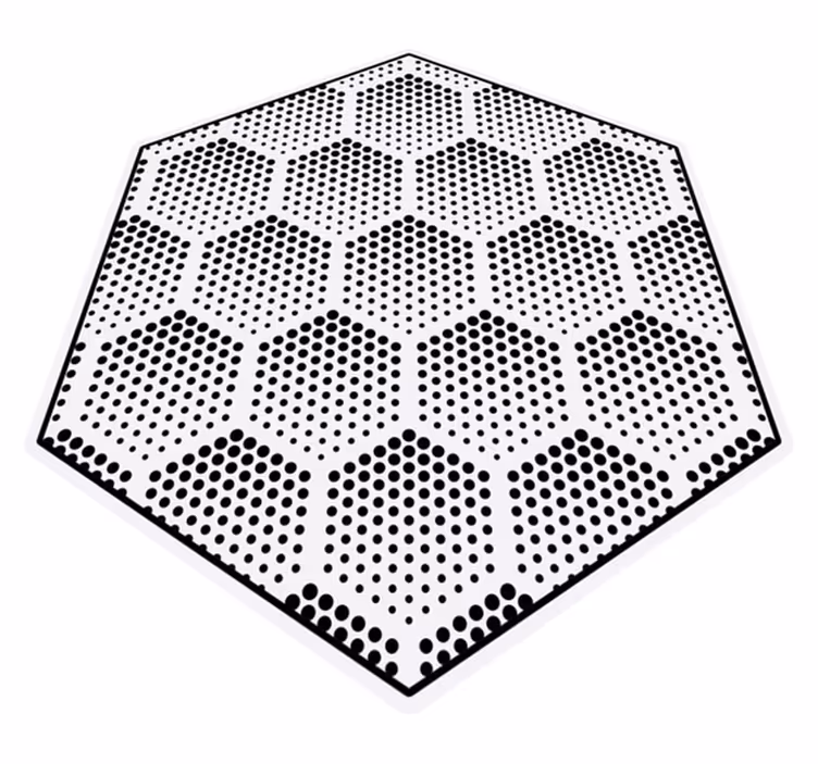 Tapis vinyle géométrique motif de points hexagonaux - TenStickers