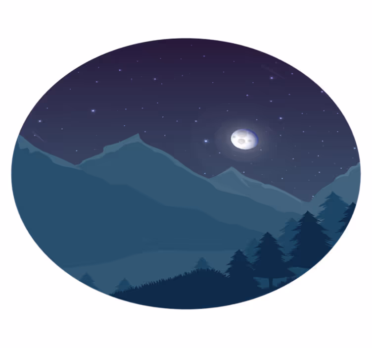 Tapis vinyle nature tombée de la nuit montagneuse - TenStickers