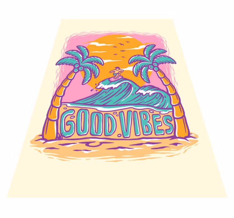 Tapis vinyle ado bonnes vibrations surf - TenStickers