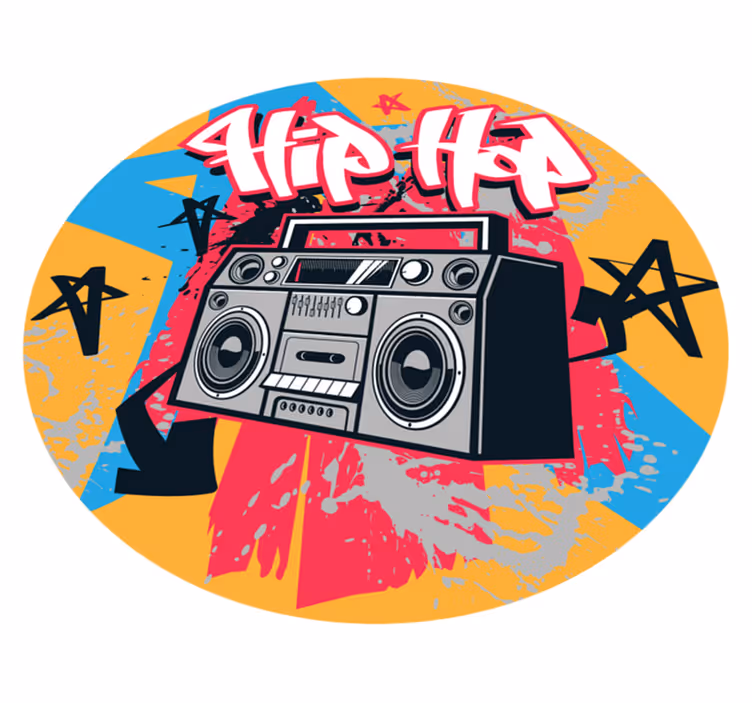 Tapis vinyle ado boombox hip-hop - TenStickers