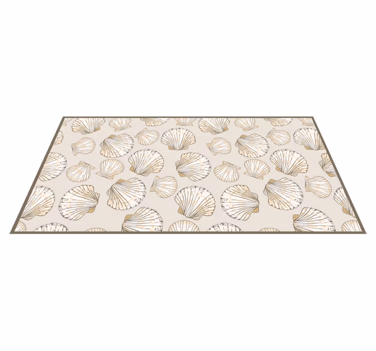 Tapis vinyle fleurs et plantes coquillages dorés - TenStickers