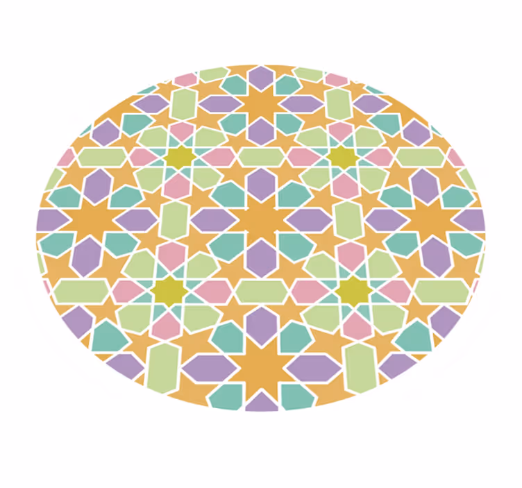 Tapis vinyle géométrique cercle de mosaïque d'étoiles - TenStickers