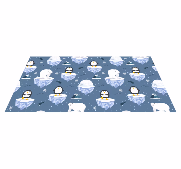 Tapis vinyle animal célébration polaire - TenStickers