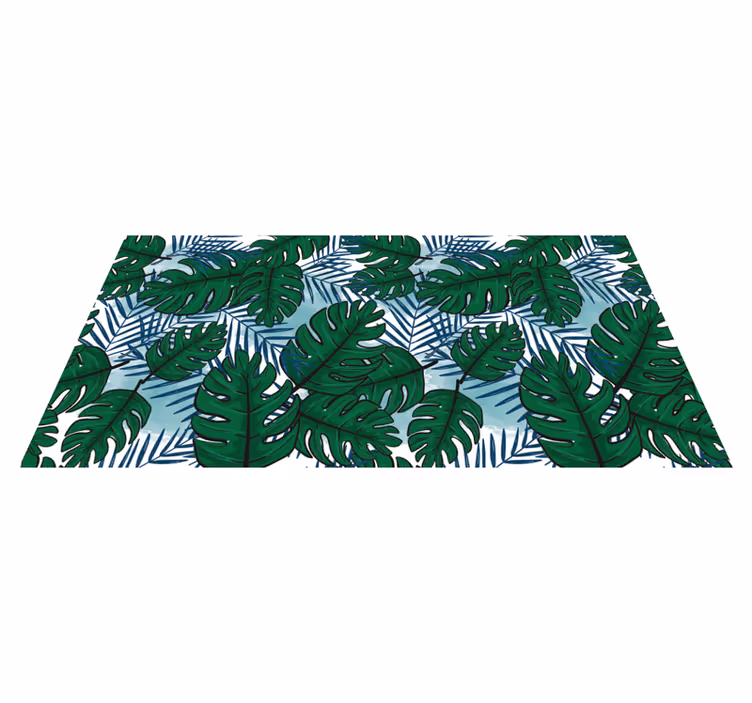 Tapis vinyle salle de bain motif de monstera tropical - TenStickers