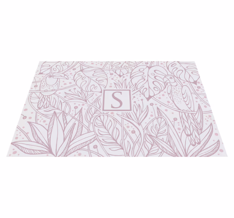 Tapis vinyle personnalisé motif jungle minimaliste - TenStickers