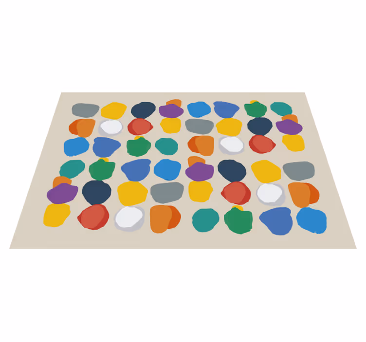 Tapis vinyle géométrique formes de galets colorés - TenStickers