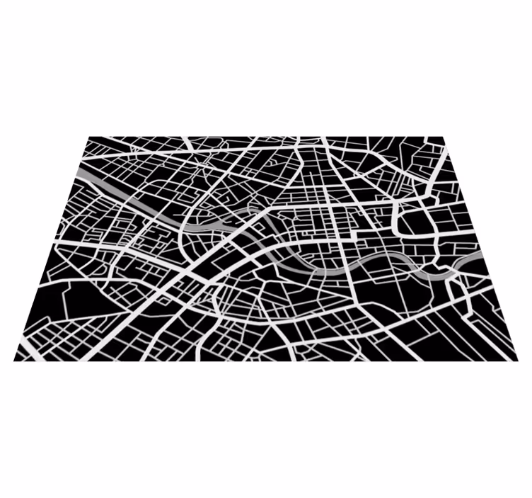 Tapis vinyle motif carte urbaine - TenStickers