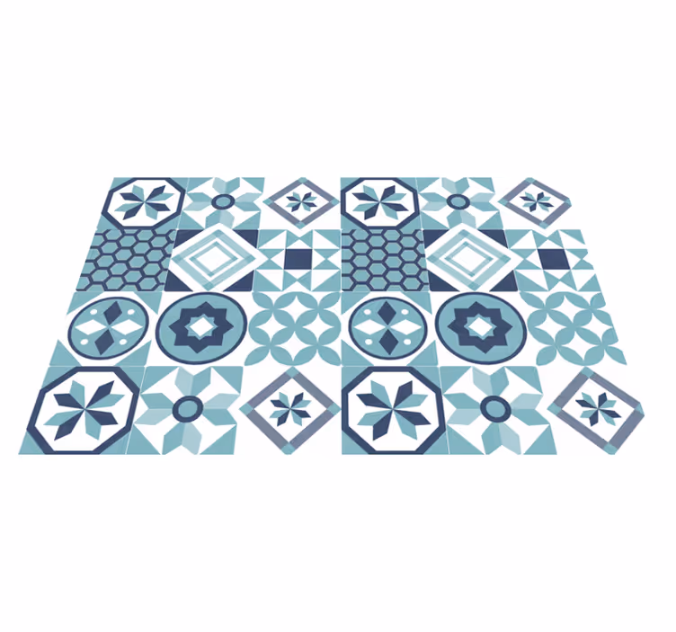 Tapis mosaique vinyle inspiration carreaux mosaïque - TenStickers