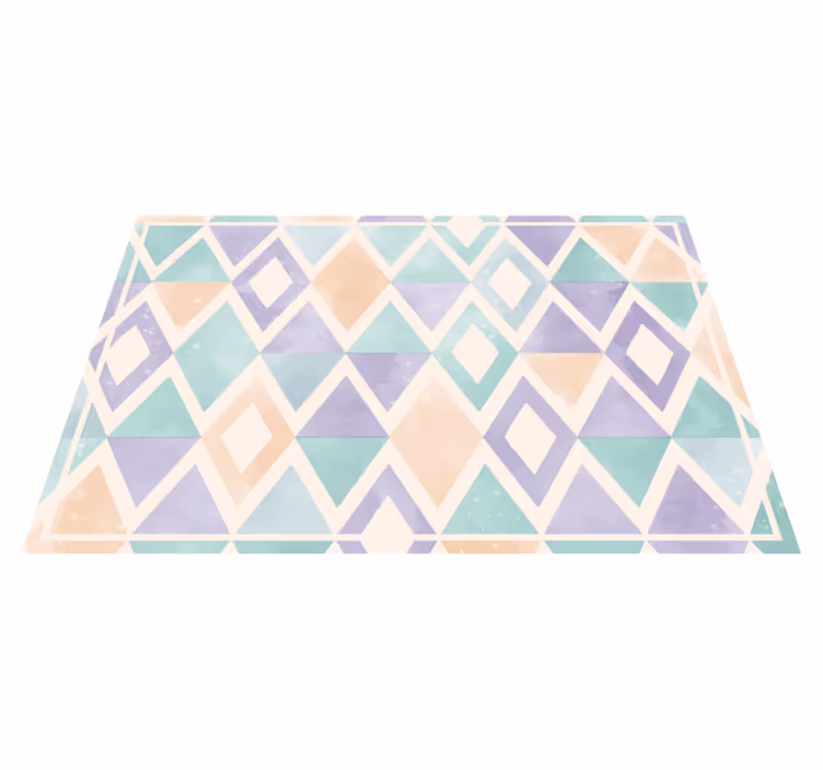 Tapis vinyle géométrique palette pastel - TenStickers